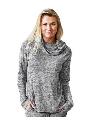 Hello Mello Gray Cowl Neck Soft Stretch Top XL
